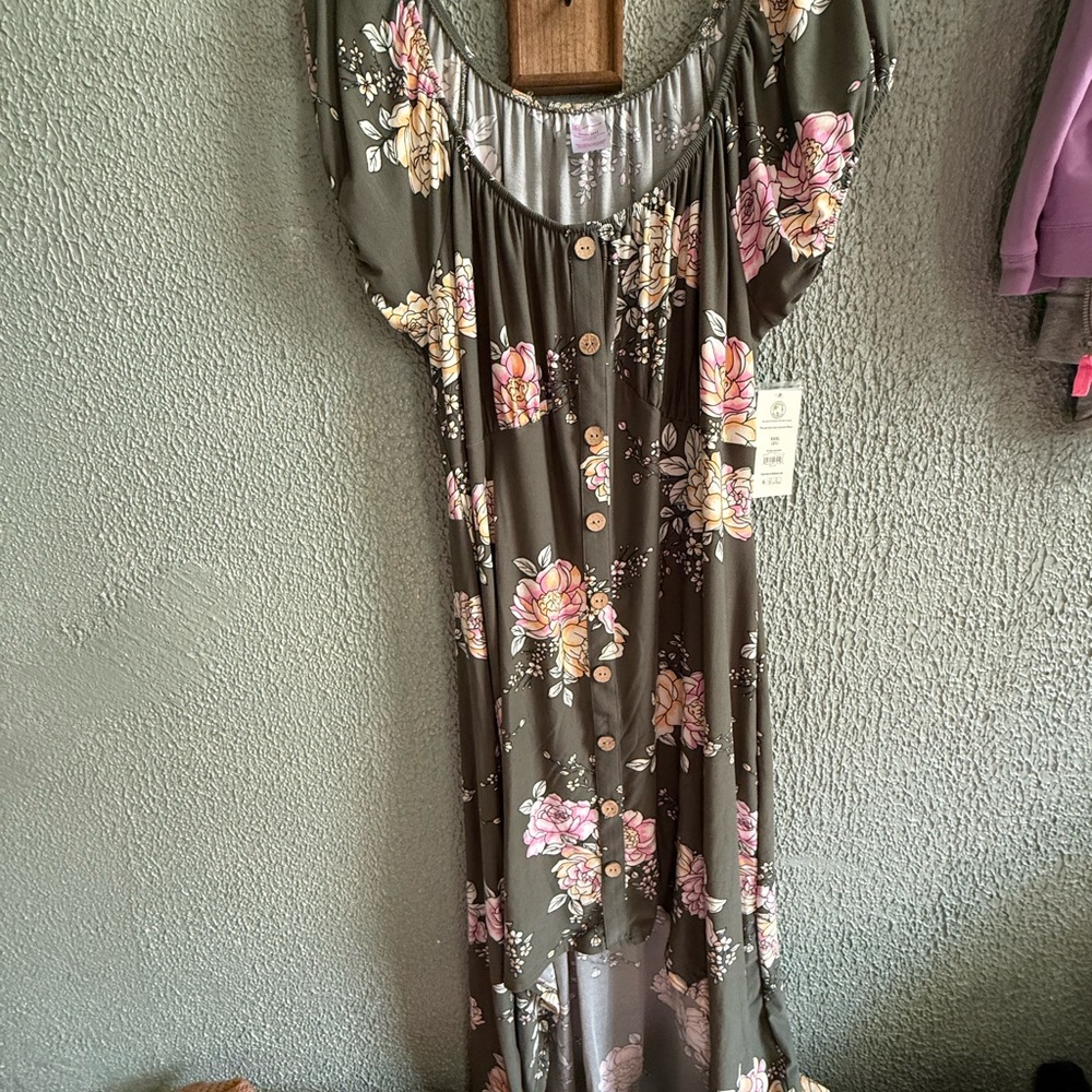 NWT No Boundaries Floral Button-Down Dress